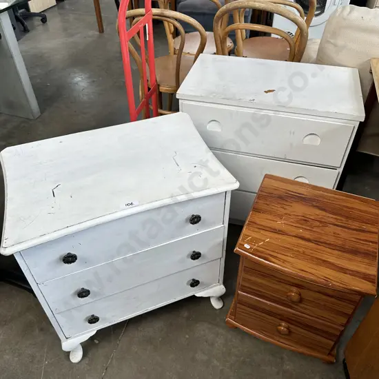 2 small drawers and bedside - average cond.