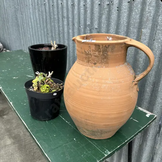 Large pottery jug etc