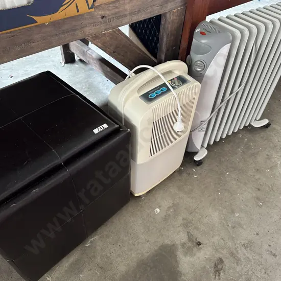 Heater, dehumidifier, foot rest