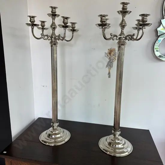 Pr tall candelabras 84cm