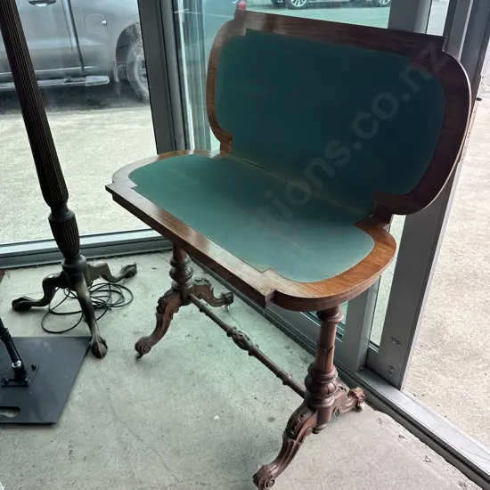 Victorian folding Burr Walnut card table