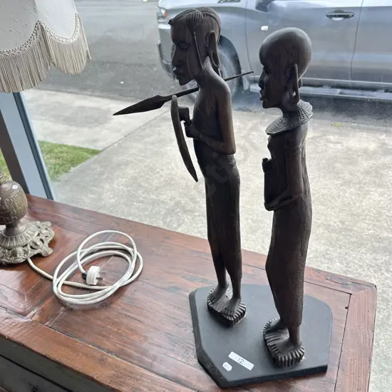 Wooden carved African figures 60cm
