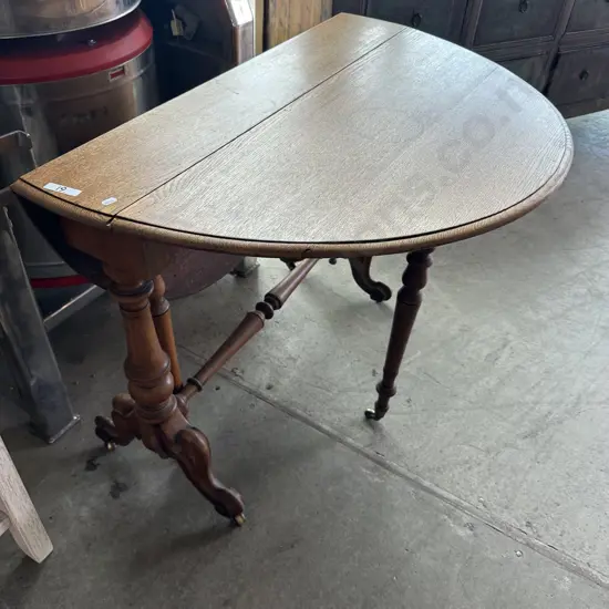 Oak drop side breakfast table