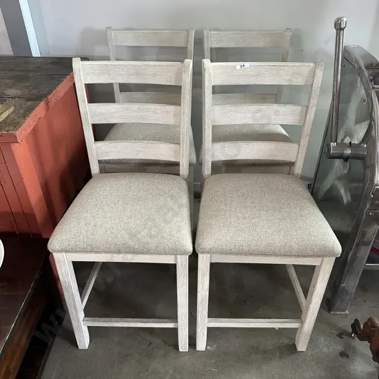 Set 4 bar stools (some puppy chewing)