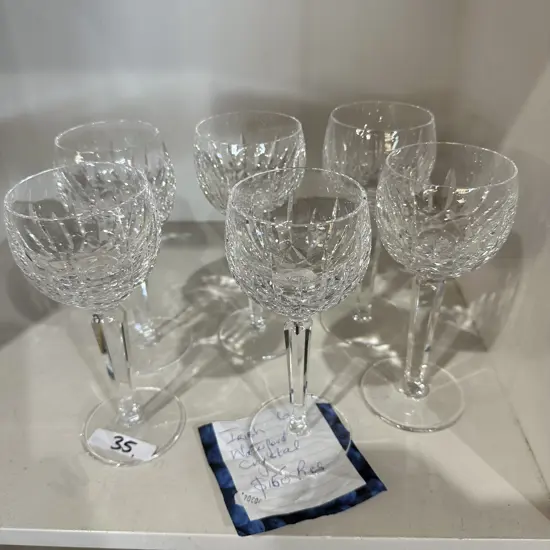 Waterford wine glasses x 6