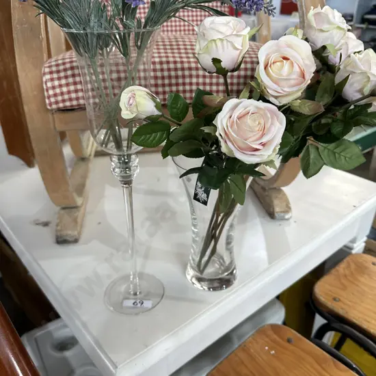 Glass vases and contents