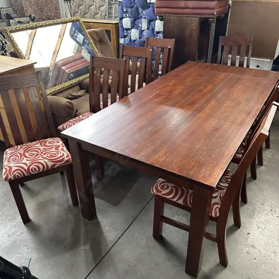 Solid Oak table and 8 chairs