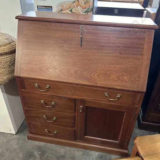 Solid drop front desk