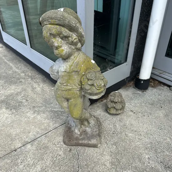 Concrete garden statue & hedgehog