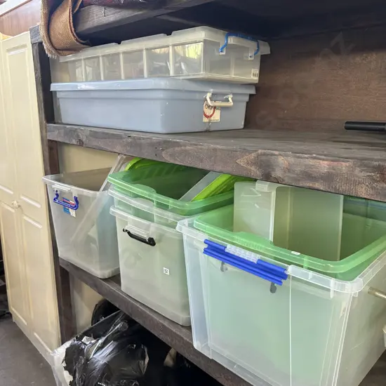 Heater and plastic bins