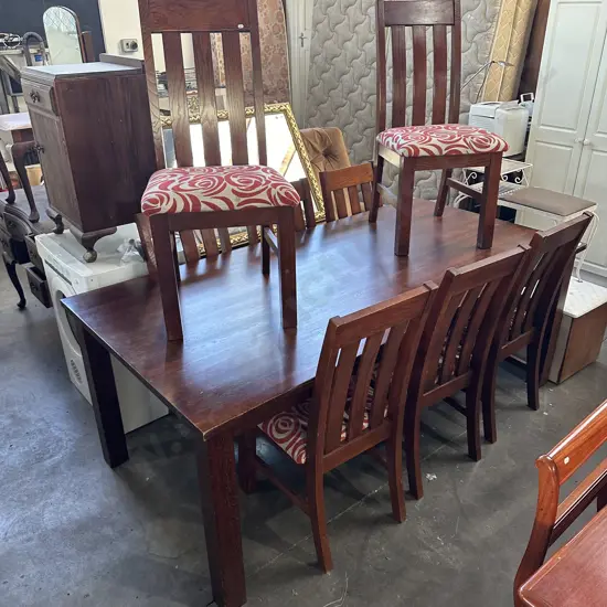 Solid Oak table and 8 chairs