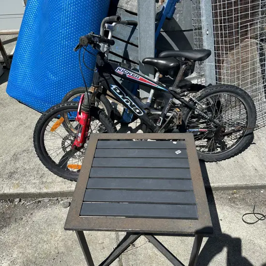 bikes and side table