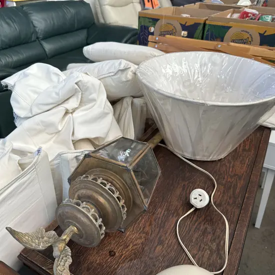 Vintage lamp plus silk shade