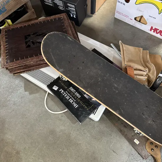 Skateboard, placemats, heater etc