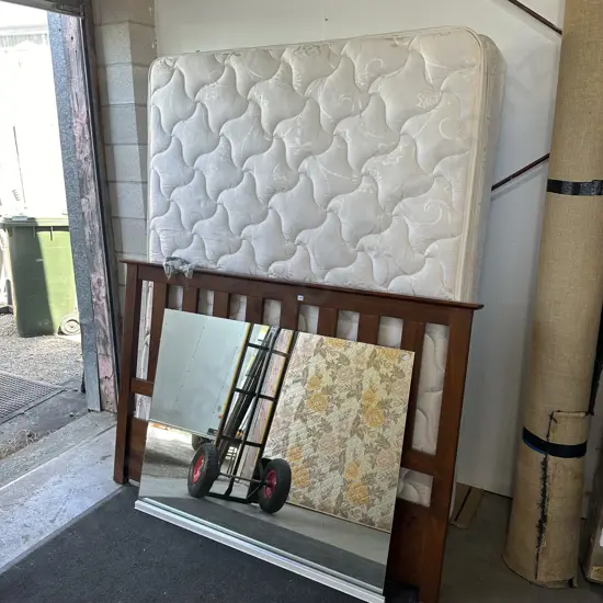 Tidy box base queen bed and headboard