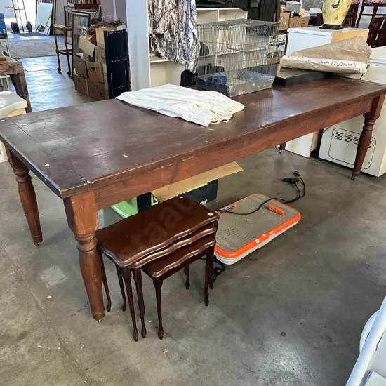 Large rolling table 2.5m x 900 Solid wood