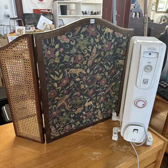 Heater and fire screen
