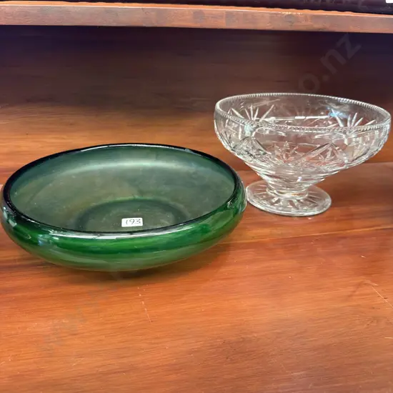 English art glass bowl and crystal bowl