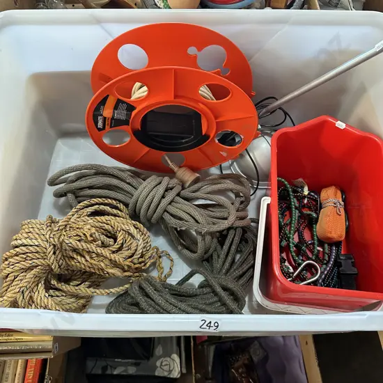 Bin of rope, bungys etc