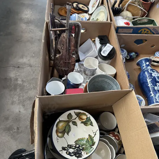 2 boxes inc metal artand dinner set