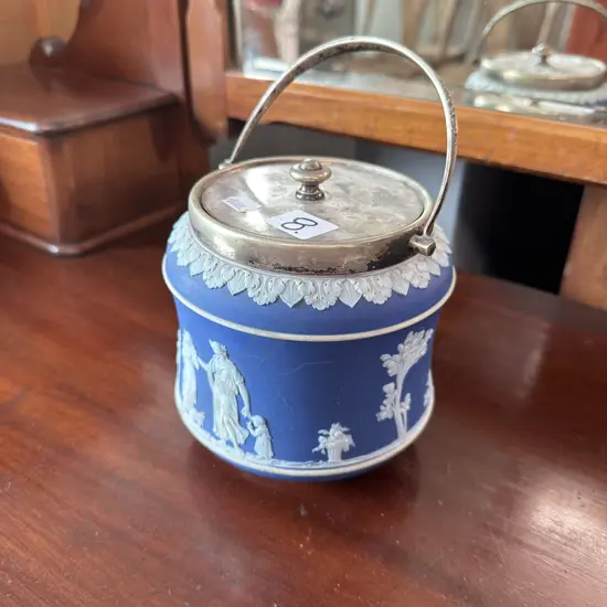 Jasperware tobacco jar