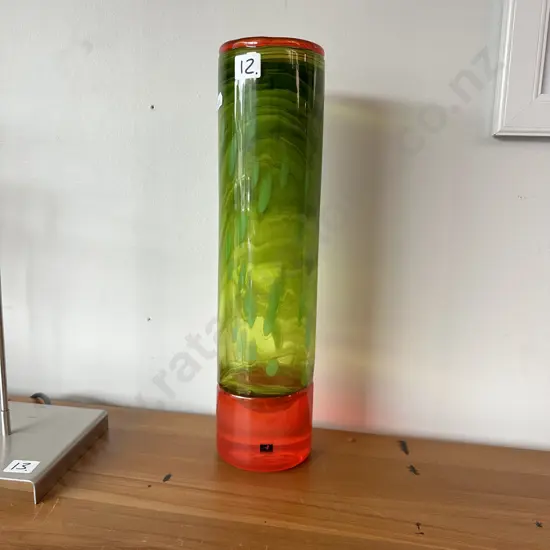 NZ art glass vase by de FLUTE 38cm