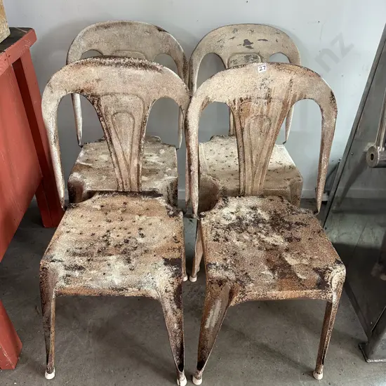 Set 4 French Tolix dining chairs