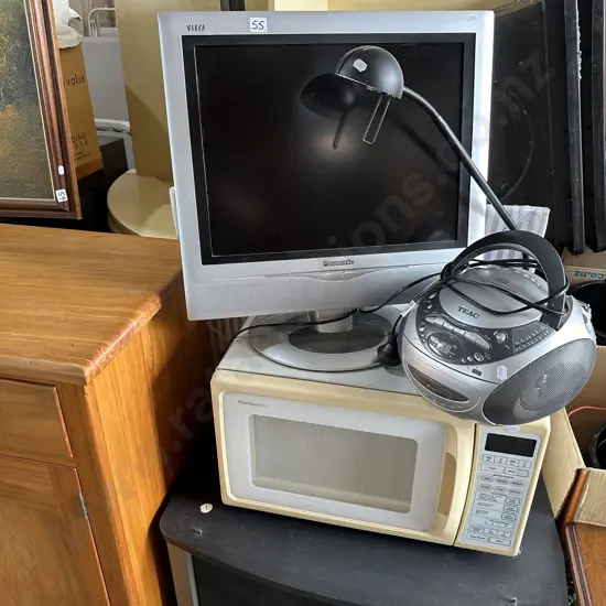 Screen, radio, lamp, microwave