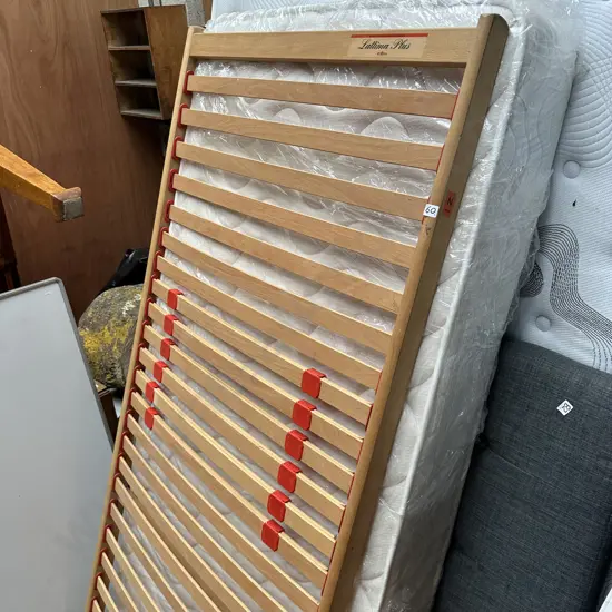 Good single mattress with wooden slate base