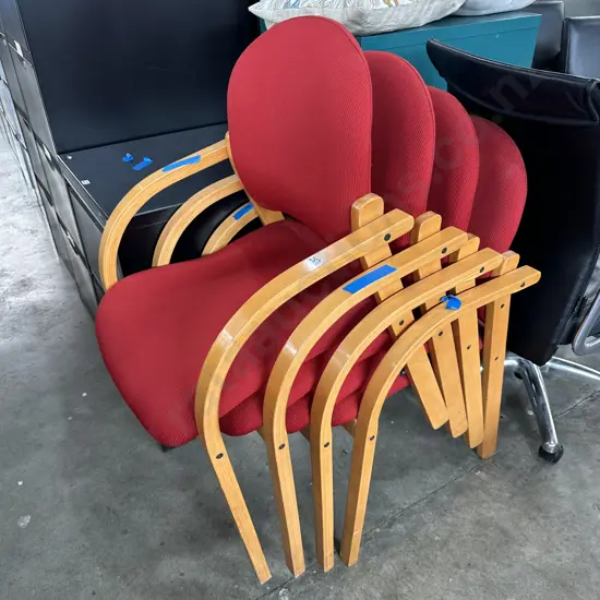 set of 4 Red chairs
