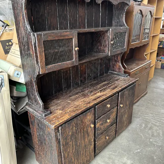 Solid Adzed dresser & Hutch dresser