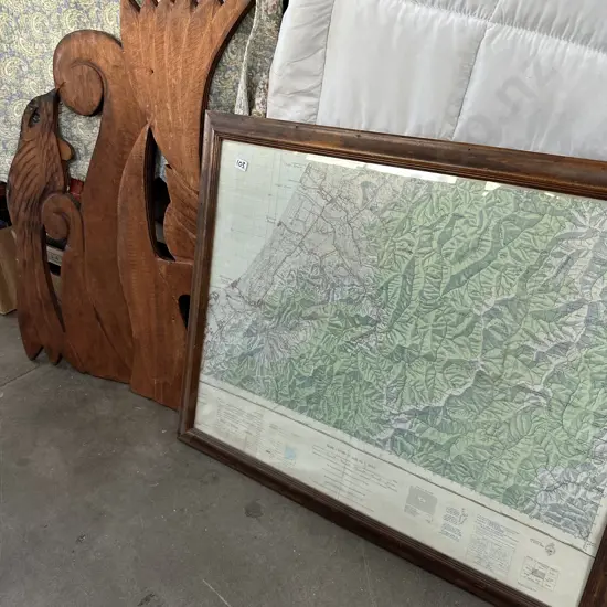 Framed map and art