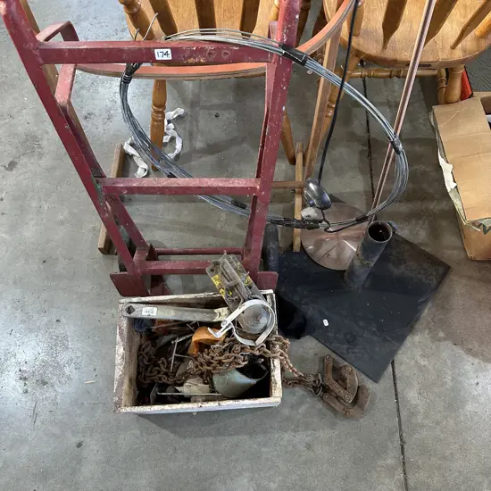 Lamp, stands, troller, hitch and hardware