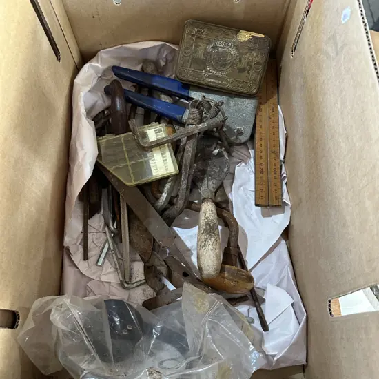 Box tools and antique tin