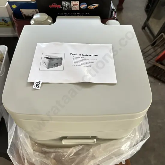 Portable toilet and beach chairs