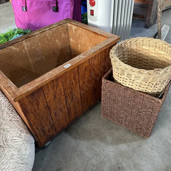 Wood box and baskets