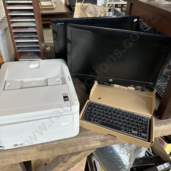 2 screens, keyboards and printer etc