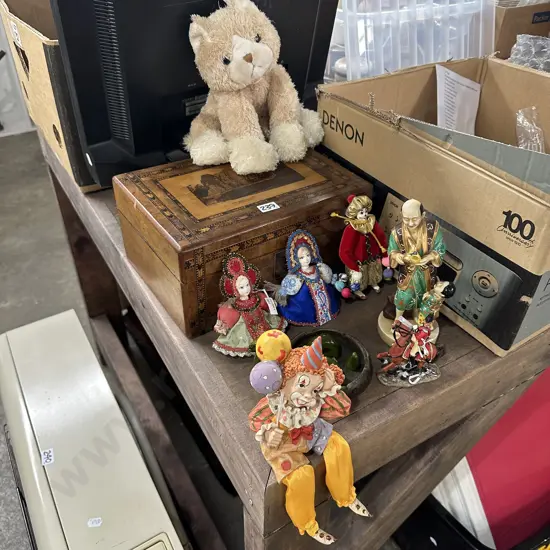 Teddy, ornmts, jew box