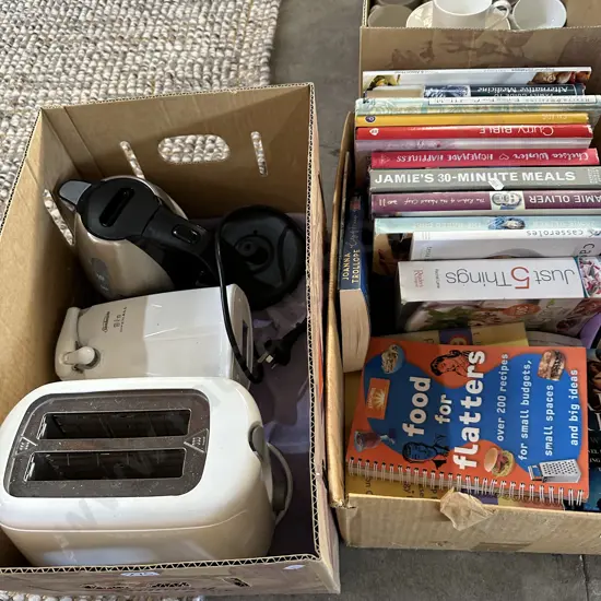 2 box electricals and books