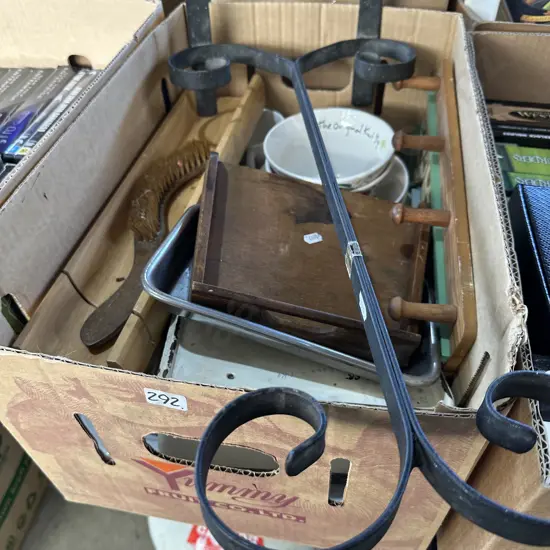 box and wrought iron stand