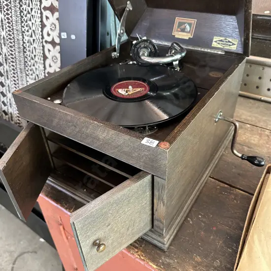 His Masters Voice Gramaphone model 109 plus records
