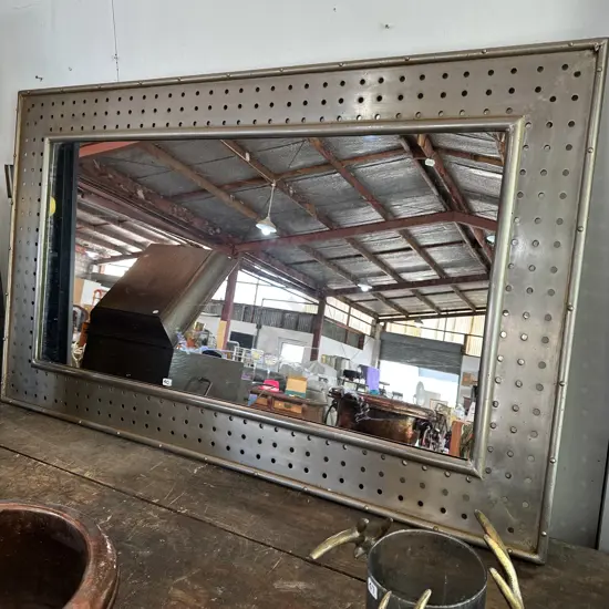 Large bespoke metal framed mirror 1500 x 900mm