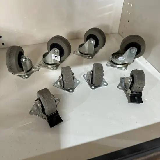 2 sets of hard rubber casters