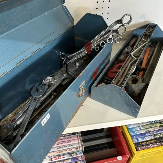 Tool box and contents inc ring spanner set
