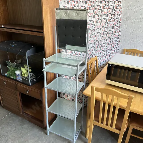 Metal and glass bathroom stand