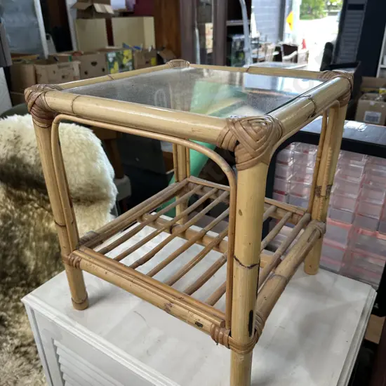 Cane side table