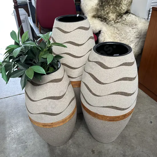 3 large floor vases (one damaged)