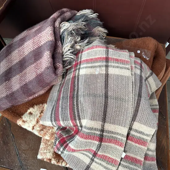 2 woolen blankets and other throw