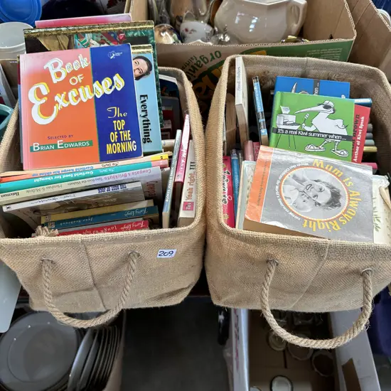 2 baskets of books