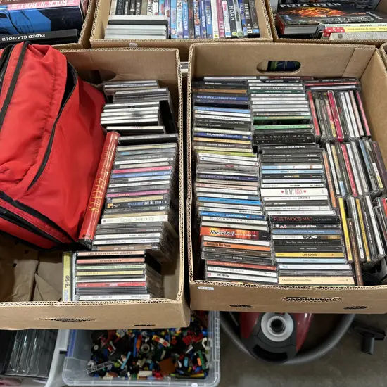 2 boxes CDs and tapes